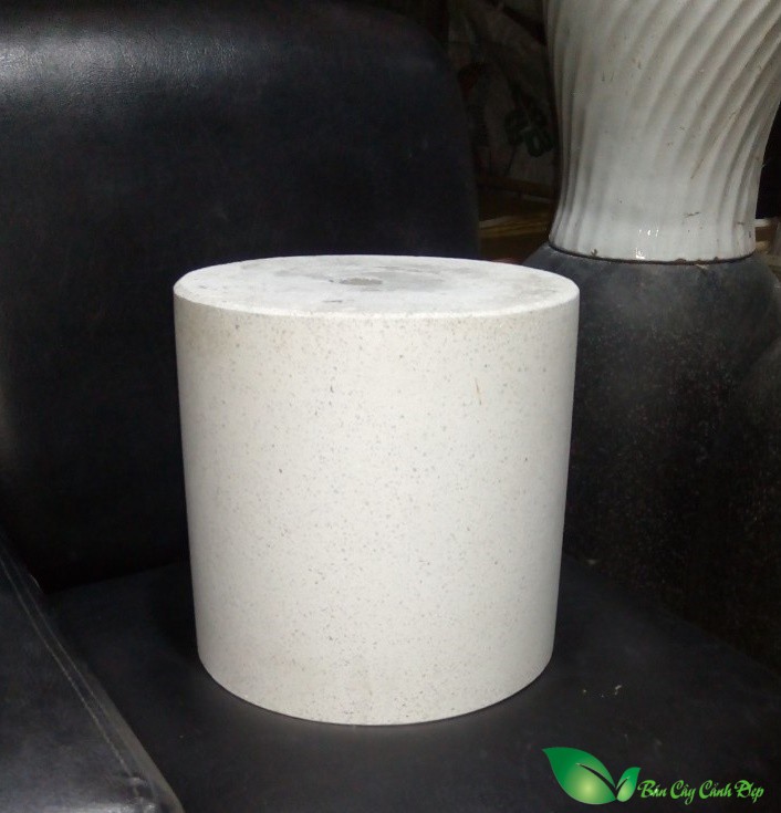 chậu xi măng màu trắng tròn trụ 30x30